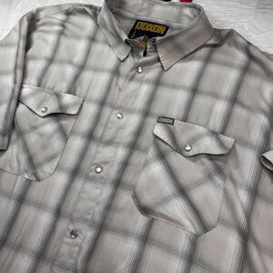 Dixxon Montana D-Lux Bamboo Short Sleeve Pearl Snap Shirt Men’s 4X EUC Plaid